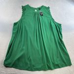 Torrid Plus 4 4X Ruffle Mock Neck Tank Rayon Slub Jelly Bean Kelly Green Top Photo 3