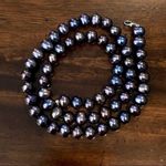 Peacock Pearl Necklace With Sterling Silver Clasp Purple Photo 11