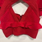 Nasty Gal top! Red crop top! Dress casual cold shoulder halter top size small! Photo 1