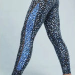 Beyond Yoga  Lux Droplets Print High Waisted Leggings Black Blue- Size Small Photo 0