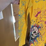 Ed Hardy Y2K  by Christian Audigier Long Yellow T Shirt Size Small Photo 5