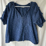 Faherty  Bodhi Floral Raglan Sleeve Ruffle Top Size Small Photo 0