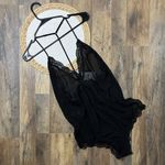 ZARA Black Open Back Semi-Sheer Bodysuit Lingerie Size Medium NEW w TAGS Photo 2