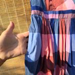 1901  Plaid Wrap Blanket Plaid Midi Dress Pink Blue Size 6 Photo 9