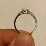 Sterling Silver Oval White Diamond Ring Size 7 Photo 3