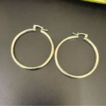 Vintage Signed 925 Sterling Silver 1.5” Hollow Tube Hoop Earrings 4g. Photo 2