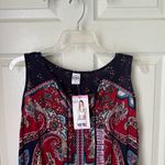 Bila Small Sleeveless Boho Peasant Paisley Floral‎ Print Blouse Photo 2