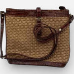 Brahmin Vintage  Elegant Brown and Tan Woven - Croc Trim Women's Bag Photo 0