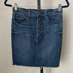 J Brand Roleen Frayed Stretch-Denim Skirt Size 26 Photo 0