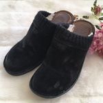 UGG  Black Suede Mule Clogs Photo 0