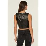 Good American  Better Than Leather Faux Leather Top Black Womens Size 0 XS Photo 2