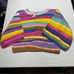 NWT Celia B Gemma Sweater Large Multicolor Boho Cotton Pullover Pink Photo 3
