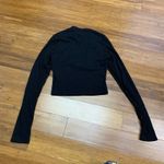 Princess Polly  Black Ribbed Cutout Mock Neck Long Sleeve Crop Top Womens Size 4 Photo 3