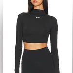 Nike  NWT Dri Fit One Luxe Long Sleeves Crop Top Black Size XL Mock Neck Photo 0