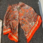 H&M  Orange Paisley A-Line Skirt Photo 4