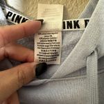 Victoria's Secret PINK Women's Light Blue Logo Hooded Cropped Sweatshirt Size M Photo 5