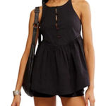 Free People  Tabea Babydoll Tank in Black Size Small Photo 0