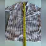 Vintage America’s Sweetheart Orange White Striped Cotton Button Down Dress Shirt Photo 7