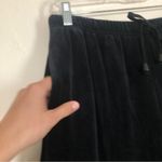 Onque Casuals Black Velour Velvet Wide Leg High Rise Sweatpants Track Pants Photo 2