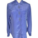 Campus Casuals of California vintage 80s periwinkle BF blouse Size Small Blue Photo 0