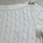 Ralph Lauren LAUREN  Cream Cable Knit Boat Neck Sweater Gold Button Detail Size S Photo 8