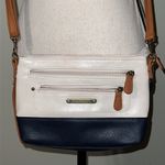 Stone Mountain  crossbody creme blue with tan straps removable also wrist strap Photo 1