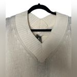 NWT NAADAM Cashmere Loose Drape Open Back V Neck Pullover Sweater White Photo 1