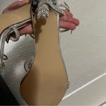 Sexytag Butterfly Wrap Around Strap Fantasy Rhinestone Sparkly Stiletto Heel Silver Size 7 Photo 2