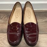 Tod's  Gommino Driving Loafers Penny Patent Leather Glossy Slip On Burgundy 6.5 Photo 1