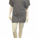 Umgee  Stripe Black White Batwing Sleeve Mini Dress Photo 0