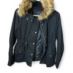 Love Tree Hooded Jacket w/ Faux Fur Trim | Black | Medium Photo 4