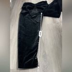 ZARA Black Velvet Ruched High Rise Straight Leg Ankle Pants Sz M Limited Edition Photo 11