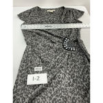 Womans Studio AA Midi Wrap Dress 14 Gray Black Animal Print Cap Sleeve V Neck Photo 4
