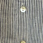 Tahari  100% Linen Shirt Dress Blue White Pinstripes Normcore Photo 3
