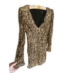 Lulus NWT Lulu’s Gold Sequin Long Sleeve Mini Dress Medium Holiday NYE Photo 8