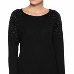 PINK - Victoria's Secret VICTORIA’S SECRET PINK Embellished Rhinestone Sleeve Knit Open Back Sweater L Photo 0