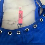 Ymi  High Waisted Bralette Blue Bikini Set with Grommet Details M Photo 7