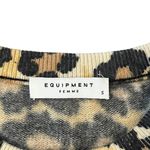 Equipment  100% Cashmere Sweater Leopard Animal Print Brown Black Womens Small Photo 3