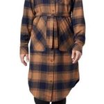 Columbia  Women's Plaid Flannel Shirt Dress Belted Button Down Long Sleeve Photo 0