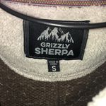 Grizzly sherpa quarter zip sweatshirt pull over top size small brown/tan warm Photo 3