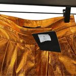 Kimberly Goldson Lizzie‎ Metallic Faux Leather Shorts Copper 0 Orange Photo 5