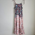 Free People Womens Sun Bleached Midi Dress Chocolate Combo Sleeveless Boho M Photo 6