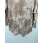 cupio  Top Women MEDIUM Brown White Tie Dye Long Sleeve Crew Neck Pullover Photo 3