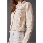 Free People WE THE FREE Rumors Denim Jacket Ecru Cream Size M Photo 5