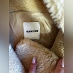 Sandro  Faux Fur Double Breasted Coat Natural Size 36 Photo 12