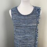 Anthropologie  Holding Horses Blue Fringed Kint Sweater Dress Small Photo 5