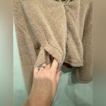 EXPRESS  faux-fur crop zip up hoodie pink bell sleeves size medium Photo 3