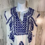 Roller Rabbit  Linen Dress Size Small | White & Blue Embroidery | MSRP $178 Photo 3