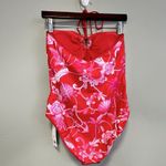 Seafolly  Australia Swimsuit Women's US 10 Pink/Red Tropical NWT 1 Piece Halter Photo 4