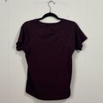 Athleta  Chi Dot Mesh Train Athletic‎ T-Shirt Maroon Burgundy Small Photo 4